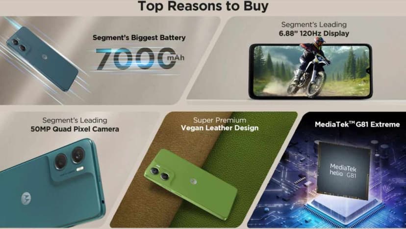 موتورولا موتو جی 06 پاور با باتری عظیم و نمایشگر 120 هرتز در هند عرضه میشود